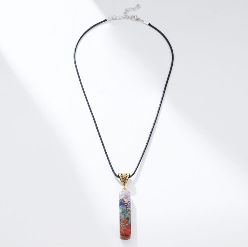 Retro Reiki Healing Energy Crystal Pendant Natural Stone For Yoga Meditation Spiritual 7 Chakra Jewelry Necklace Amulet - Image 2
