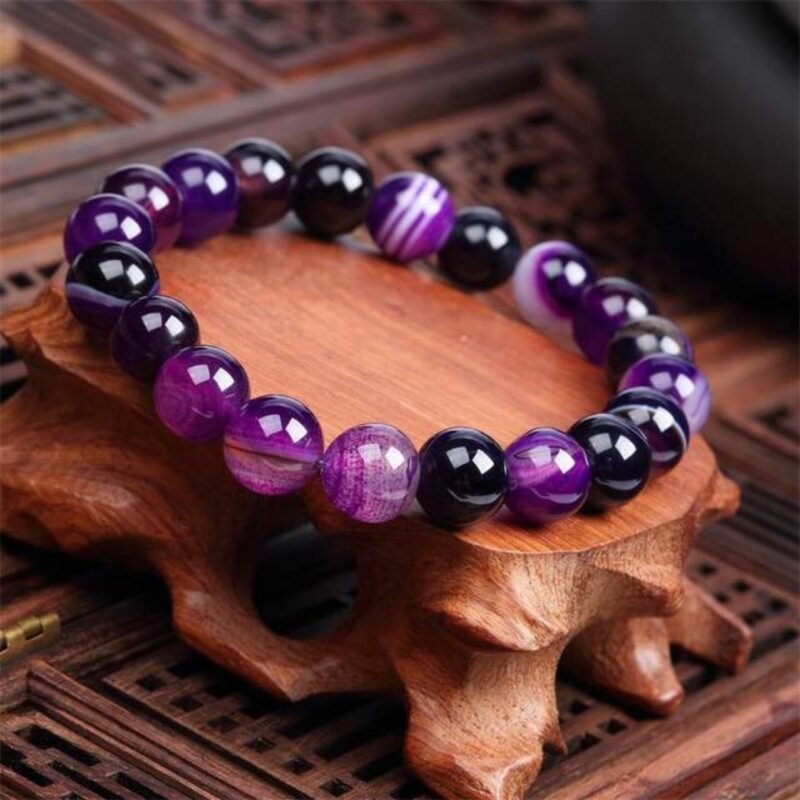 Bracelet En Pierre Naturelle Violet Pour Femme - Image 2