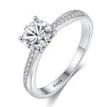 Sterling silver ring fashion ring claw set zircon