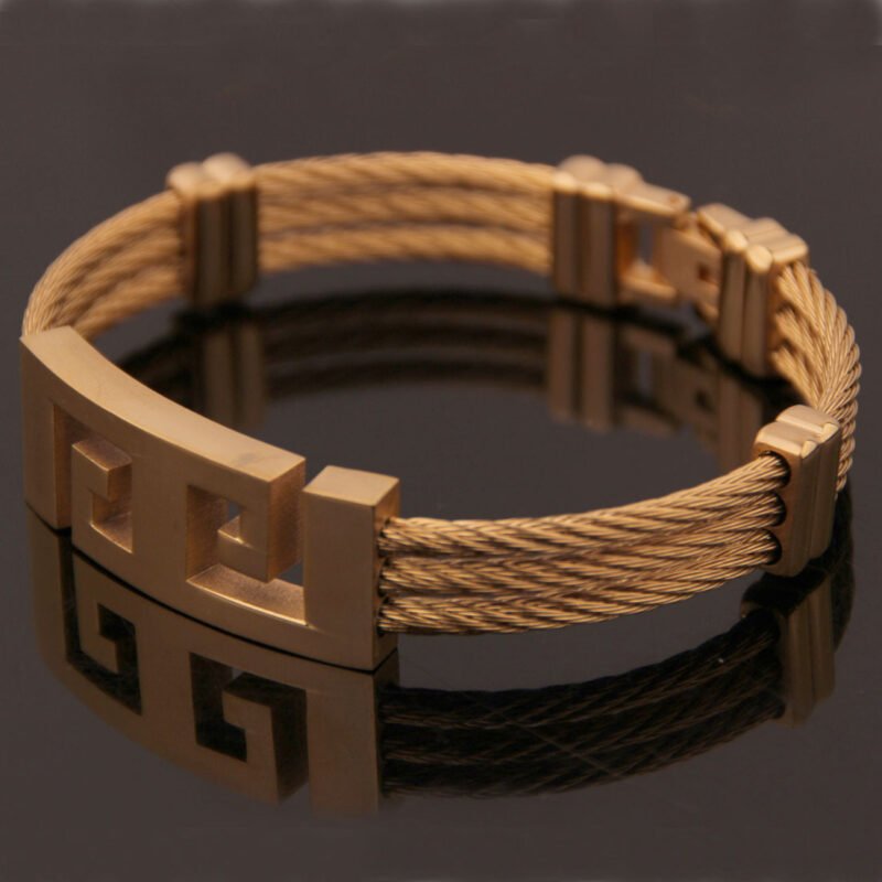 Three-ring wire braided hemp rope bracelet - Image 5