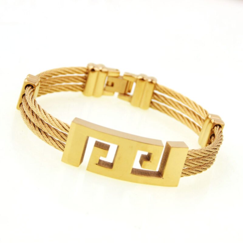 Three-ring wire braided hemp rope bracelet - Image 4