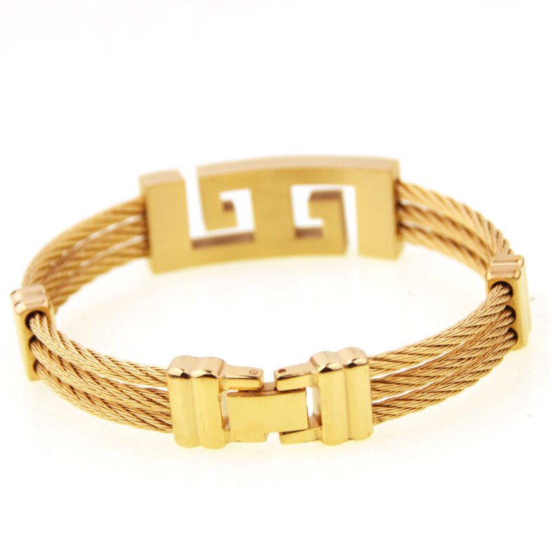 Three-ring wire braided hemp rope bracelet - Image 2