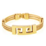 Three-ring wire braided hemp rope bracelet