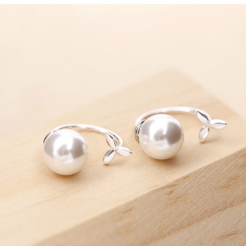 925 Sterling Silver Fashion Grass-Shape Earstud - Image 2