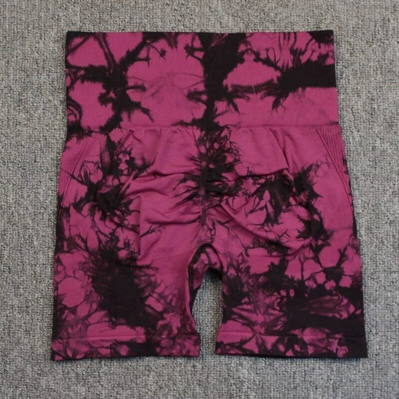 Tie-dye Printed Yoga Pants Summer Quick-drying Fitness Shorts Sexy High-waisted Hip-lifting Leggings Women Pants - Image 8