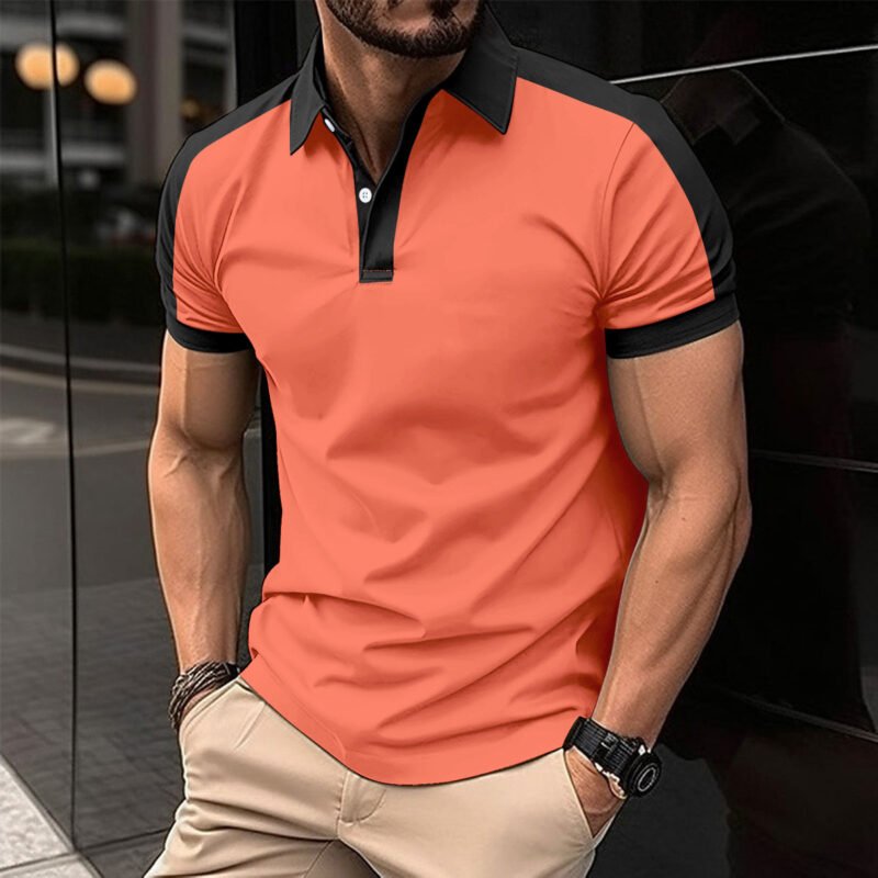 Men's Short Sleeve Business Shirt Summer Casual Polo Shirts - Image 8