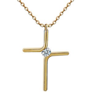 Cross Pendant New Simple Necklace Titanium Steel Plating