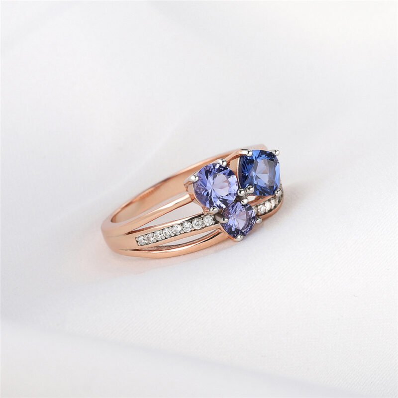 Sterling Silver Tan Sang Rose Gold Color Separation Plating Ring - Image 3