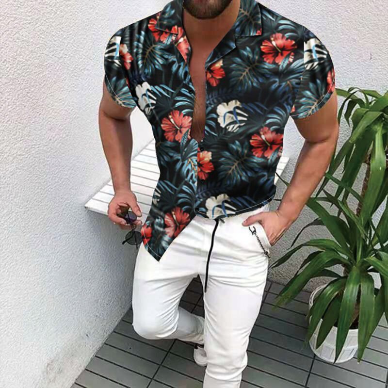 Cross-Border Hot Models Amazon Ebay European And American Men's Short-Sleeved Fashion Shirts Shirts New Tops Men's Trend - Image 10