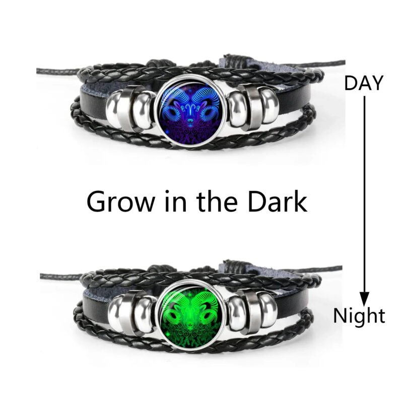 12 Constellations Luminous Bracelet Fashion Nightlight Punk Style Starry Sky Bracelet For Men  Women Children - Image 6
