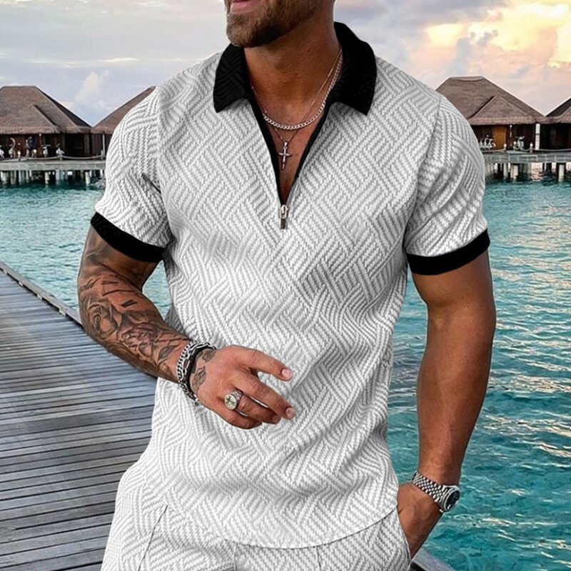European And American POLO Lapel New Casual Short-sleeved T-shirt - Image 2