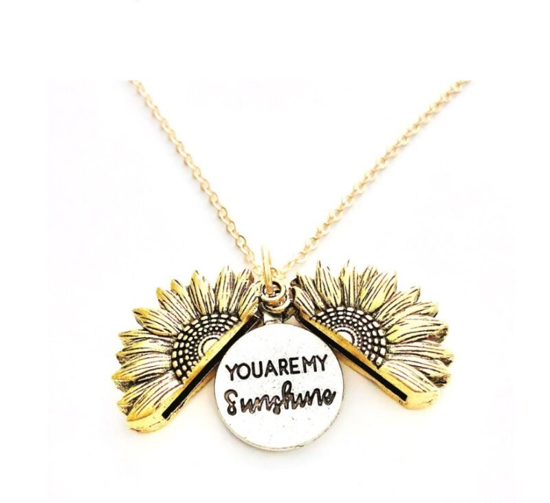 Sunflower Double Lettering Necklace - Image 6