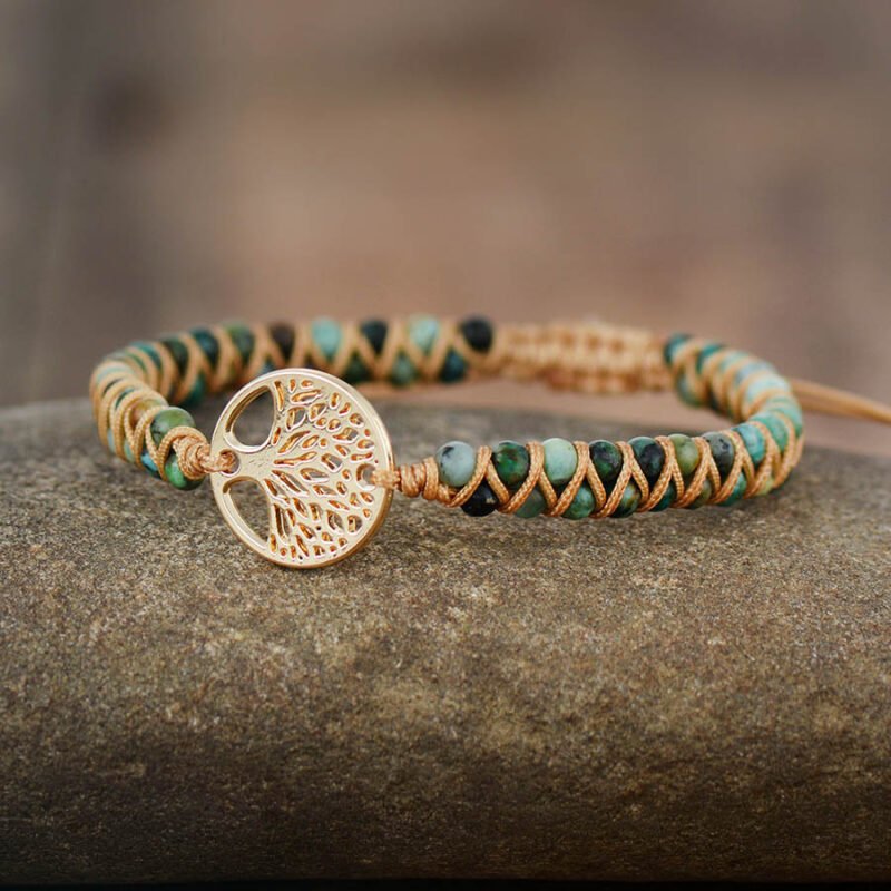 Tree Charm Bracelets African Japser String Braided Bracelets Yoga Handmade Friendship Lover Bracelet Tree of Life Charm Bracelet - Image 6