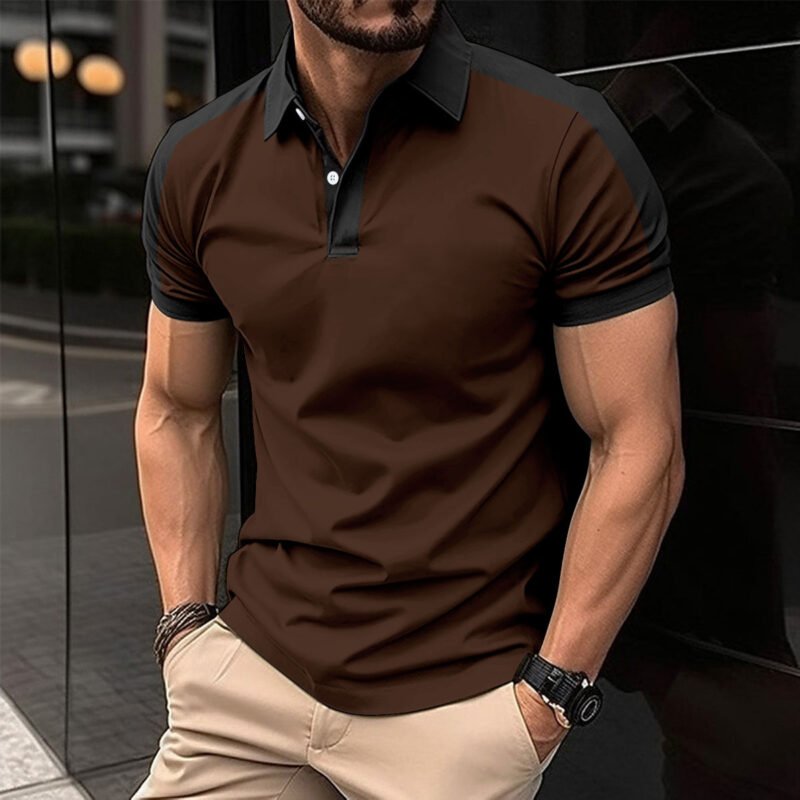 Men's Short Sleeve Business Shirt Summer Casual Polo Shirts - Image 7