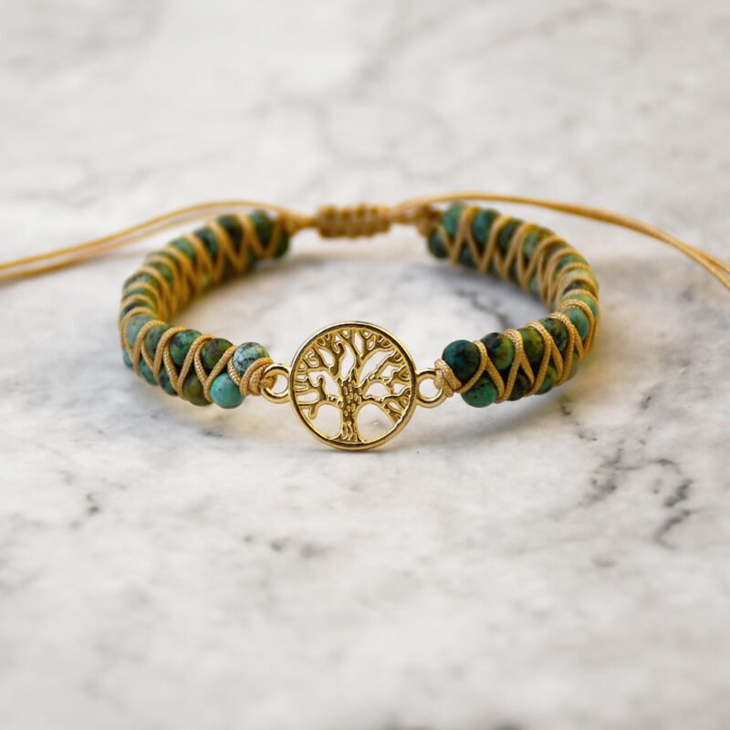 Tree Charm Bracelets African Japser String Braided Bracelets Yoga Handmade Friendship Lover Bracelet Tree of Life Charm Bracelet - Image 3