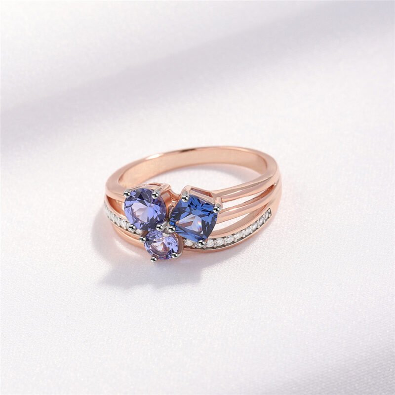 Sterling Silver Tan Sang Rose Gold Color Separation Plating Ring - Image 4
