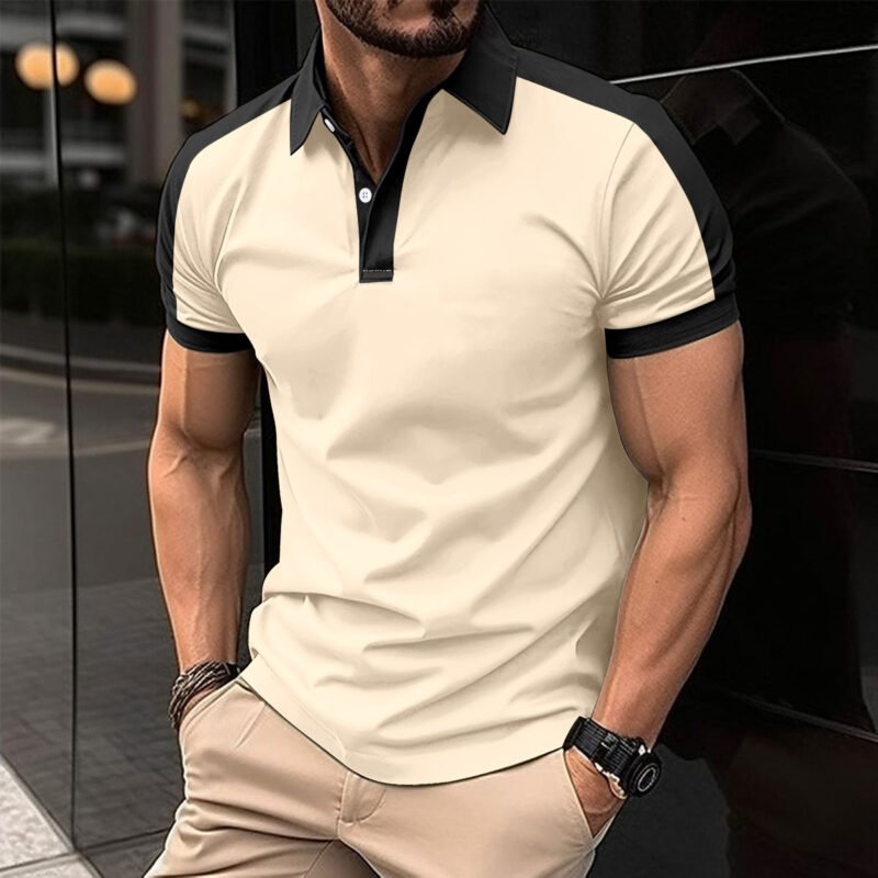 Men's Short Sleeve Business Shirt Summer Casual Polo Shirts - Image 10