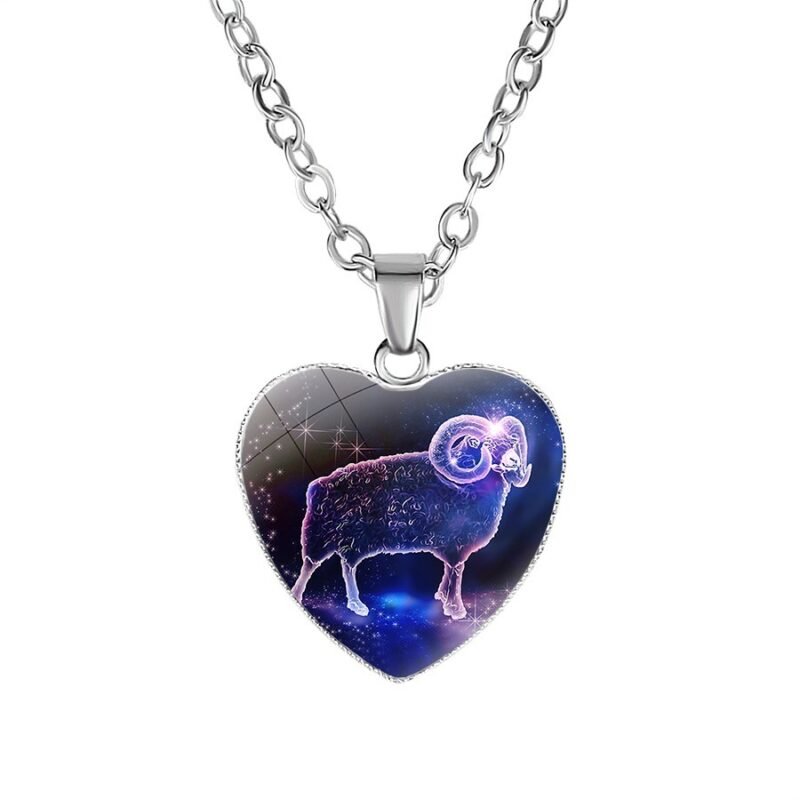 Women's Zodiac Heart Pendant Necklace - Image 4