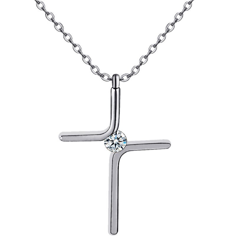 Cross Pendant New Simple Necklace Titanium Steel Plating - Image 2