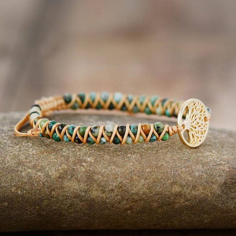 Tree Charm Bracelets African Japser String Braided Bracelets Yoga Handmade Friendship Lover Bracelet Tree of Life Charm Bracelet - Image 5
