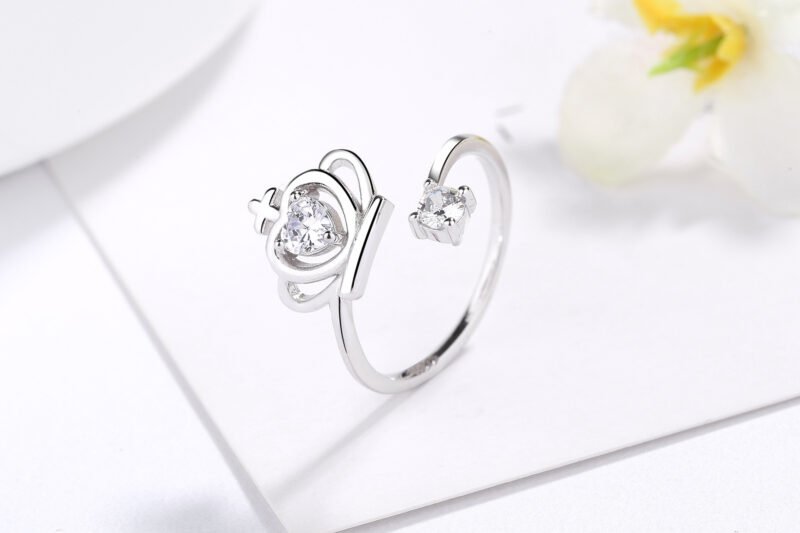 Adjustable ring with diamond crown - Image 8
