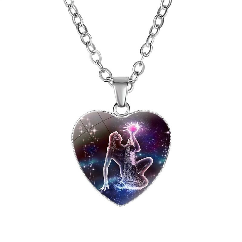 Women's Zodiac Heart Pendant Necklace - Image 8