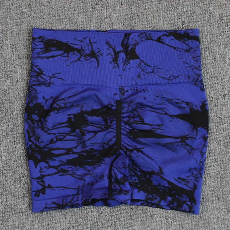 Tie-dye Printed Yoga Pants Summer Quick-drying Fitness Shorts Sexy High-waisted Hip-lifting Leggings Women Pants - Image 2