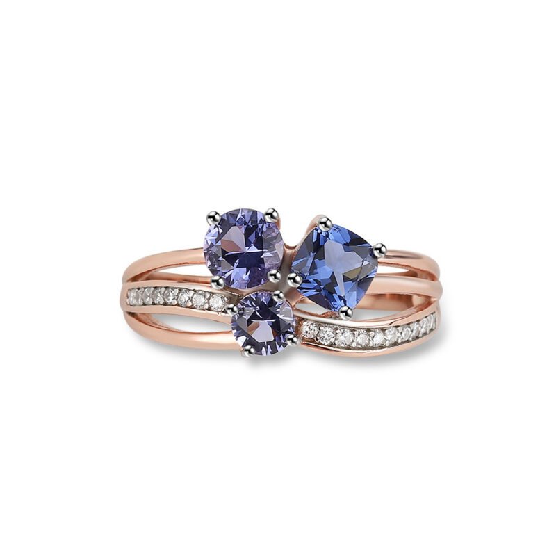 Sterling Silver Tan Sang Rose Gold Color Separation Plating Ring - Image 7