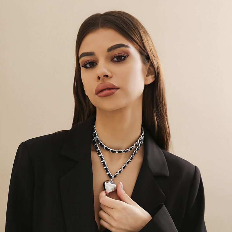 Big Love Double-layer Chains Design Necklace Women Street Punk Style Necklace Fashion Jewelry - Image 4