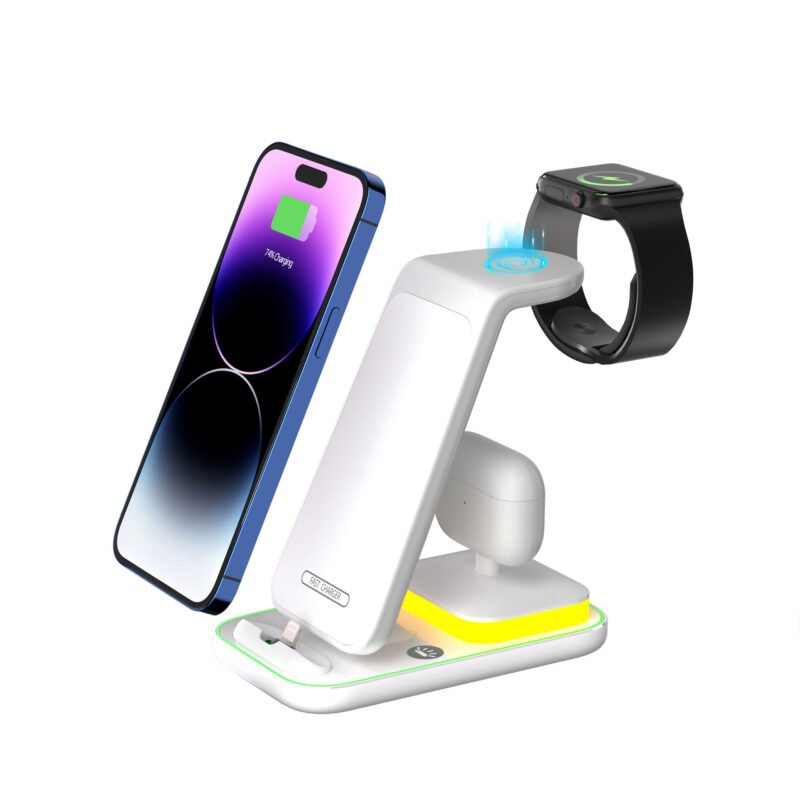 15W Fast Charge Vertical Wireless Charger Mobile Phone Watch Headset - Image 5