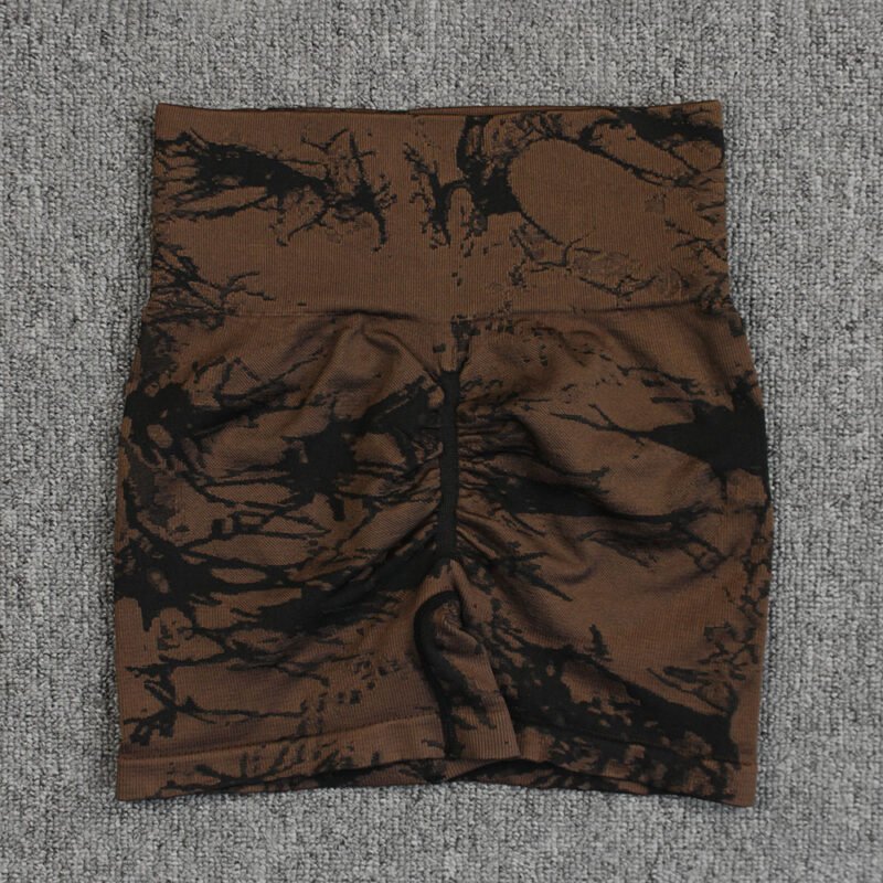 Tie-dye Printed Yoga Pants Summer Quick-drying Fitness Shorts Sexy High-waisted Hip-lifting Leggings Women Pants - Image 3