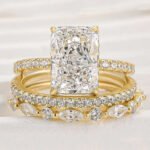 S925 Sterling Silver Super Shiny Ice Flower Cut Zircon Ring Suit