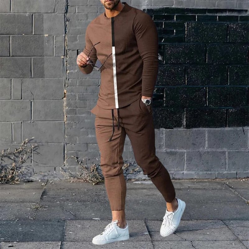 Men's 3D Digital Printing Loose Casual Long Sleeves Trousers Suit - Image 10