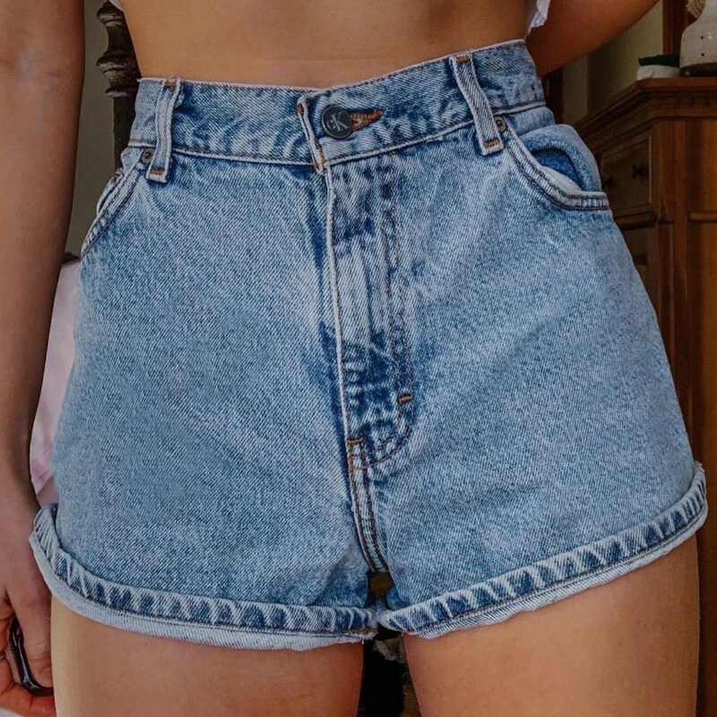 Printed Summer Artistic Vintage Women's Clothing Denim Shorts - Image 9
