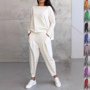 Round Neck Top & Loose Harem Pants