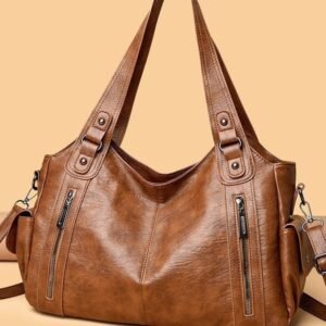 Retro Solid Color Simple Textured One-shoulder Bag Large Capacity Women