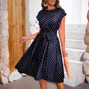 Polka Dots Pleated Dress