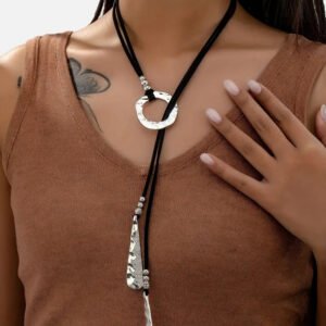 Bohemian-style Long Metal Pendant Necklace