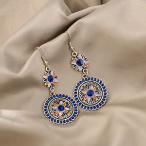 Bohemian Round Sunflower Earrings
