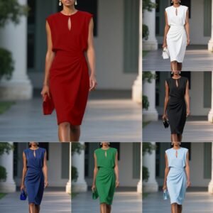 Elegant Solid Color Dress