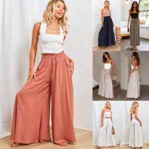 Wide Leg Loose Comfy Pants With Pockets